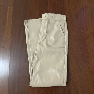 Women faux leather straight leg pants